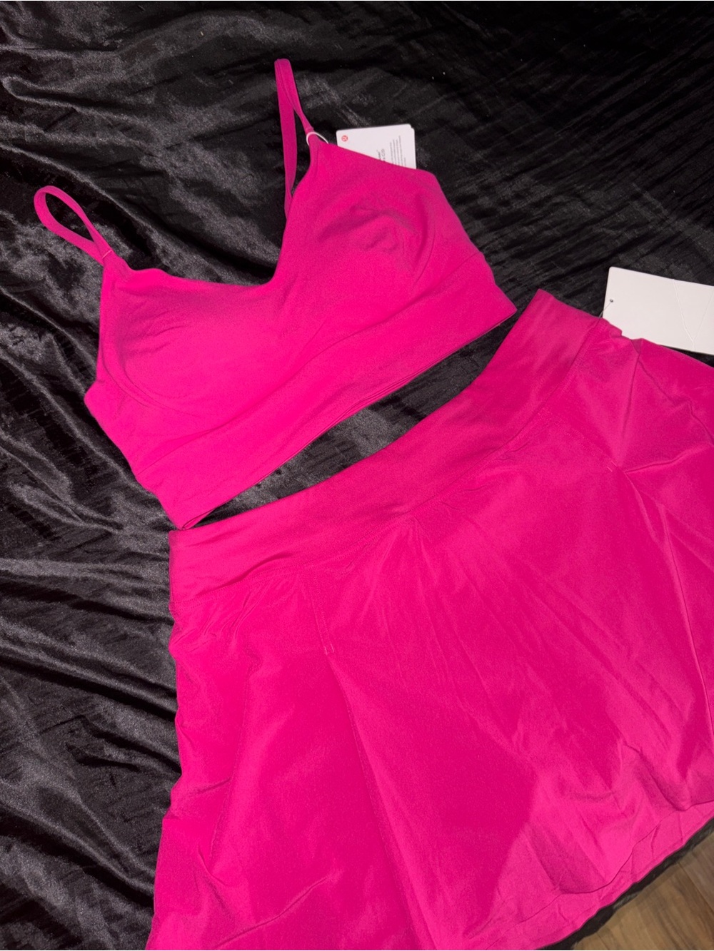lululemon athletica Hot Pink Bralette and Skirt Set